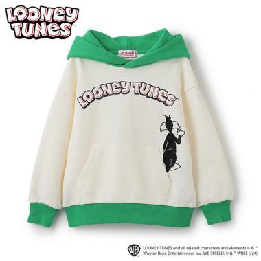 【LOONEY TUNES】拼色連帽衛衣
