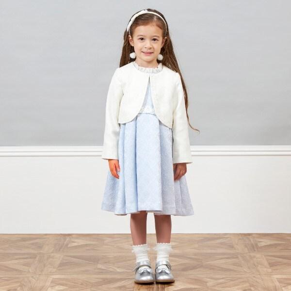 KP花卉提花短袖連衣裙（110～130）