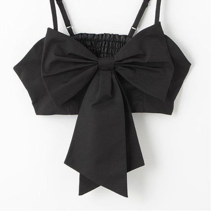 帶蝴蝶結吊帶背心的襯衫連衣裙