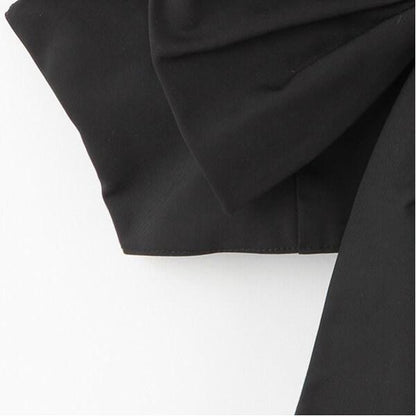 帶蝴蝶結吊帶背心的襯衫連衣裙