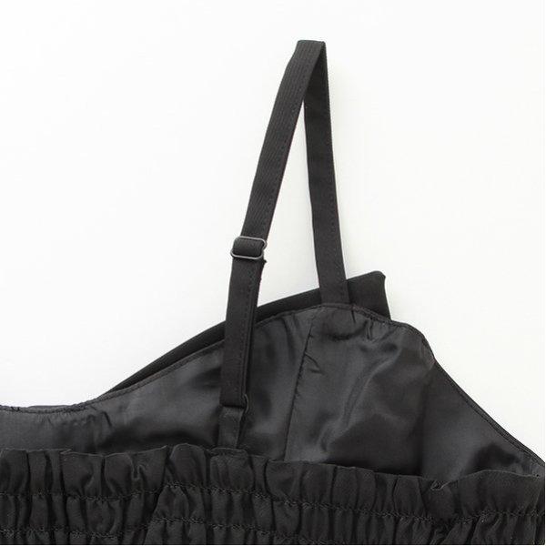 帶蝴蝶結吊帶背心的襯衫連衣裙