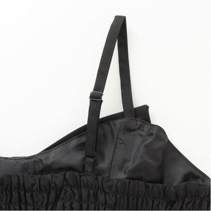 帶蝴蝶結吊帶背心的襯衫連衣裙