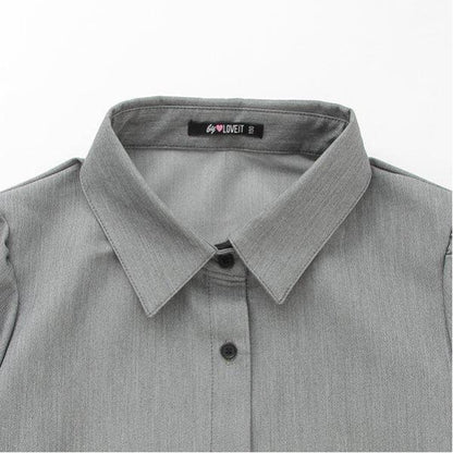 帶蝴蝶結吊帶背心的襯衫連衣裙