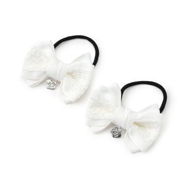 蝴蝶結蕾絲髮圈2個裝