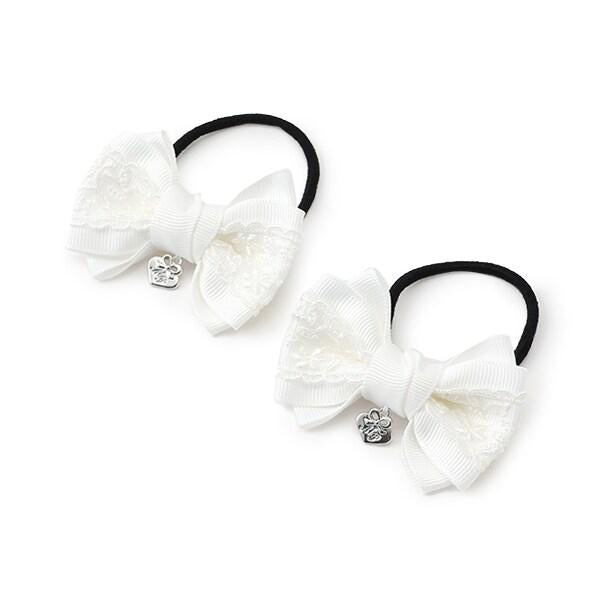 蝴蝶結蕾絲髮圈2個裝