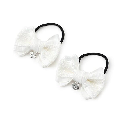 蝴蝶結蕾絲髮圈2個裝