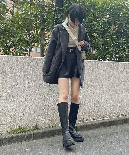 仿羊毛夾克大衣【韓國時尚】