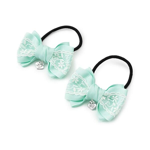 蝴蝶結蕾絲髮圈2個裝