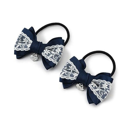 蝴蝶結蕾絲髮圈2個裝