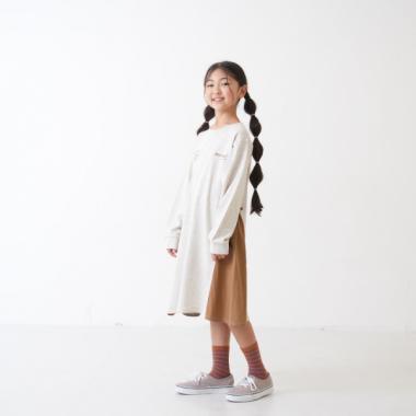 側拼接布帛連衣裙