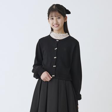 短款蝴蝶結紐扣開衫