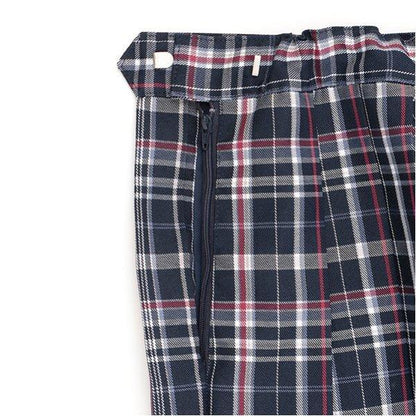 【畢業服】【典禮】帶蝴蝶結領帶格子百褶裙褲