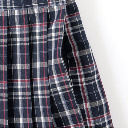 【畢業服】【典禮】帶蝴蝶結領帶格子百褶裙褲