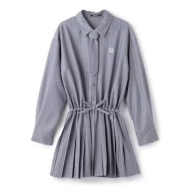 帶領帶襯衫連衣裙