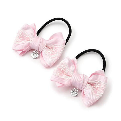 蝴蝶結蕾絲髮圈2個裝