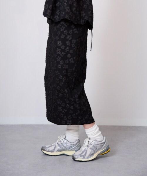 花卉提花修身半身裙