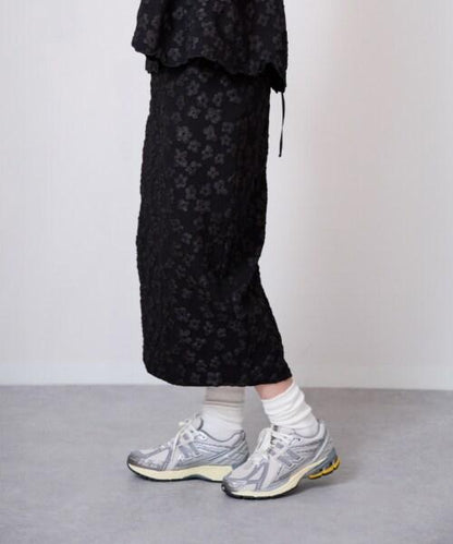 花卉提花修身半身裙