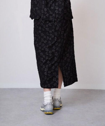 花卉提花修身半身裙