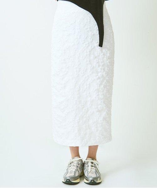 花卉提花修身半身裙