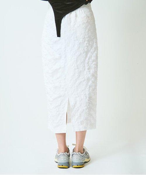 花卉提花修身半身裙