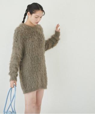 毛絨迷你連衣裙