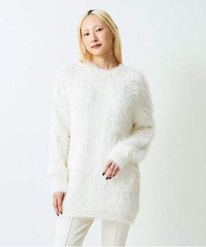 毛絨迷你連衣裙