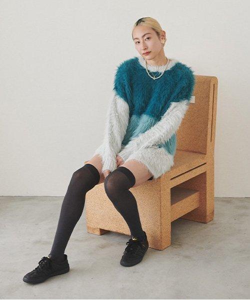 毛絨迷你連衣裙