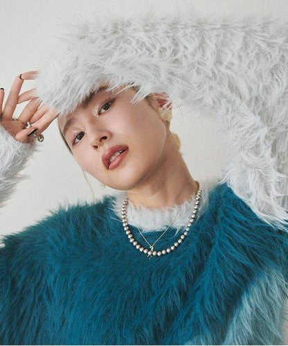 毛絨迷你連衣裙