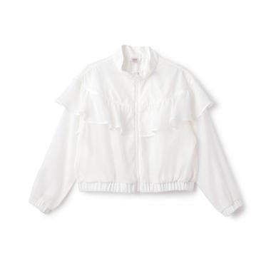 透視荷葉邊短夾克