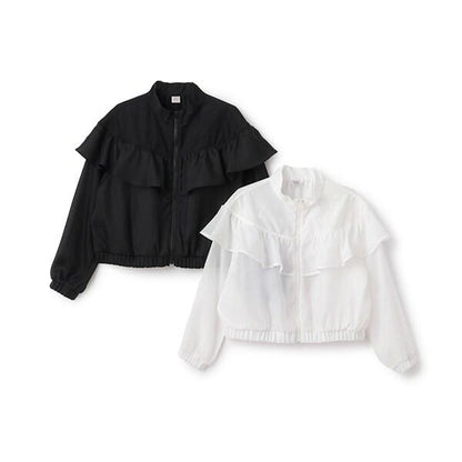 透視荷葉邊短夾克