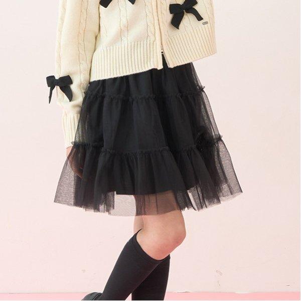 蓬鬆荷葉邊網紗裙