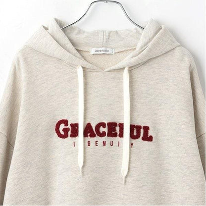 【GOODPRICE】毛圈繡字母連帽衛衣