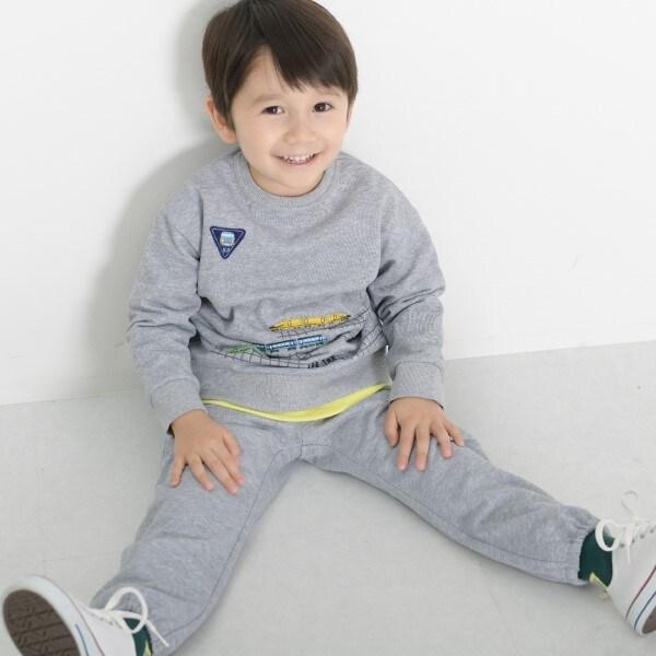 KPBOY 電車刺繡薄絨套裝（80～120）