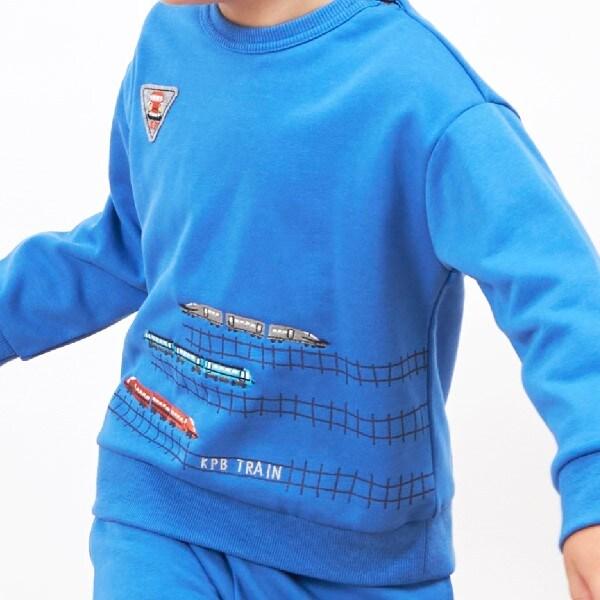 KPBOY 電車刺繡薄絨套裝（80～120）