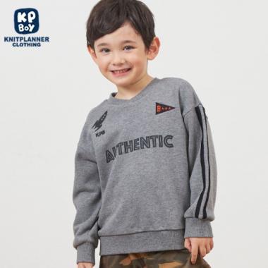 KPBOY 拼接領設計加絨衛衣（110～140）