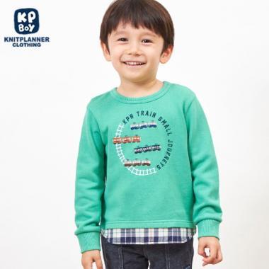 電車刺繡拼接下襬衛衣（80～150）