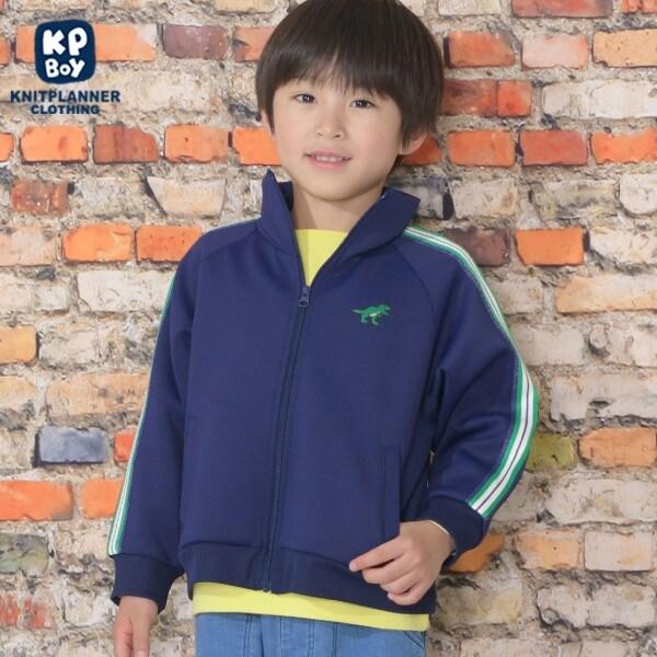 KPBOY 恐龍刺繡袖條紋夾克（110～150）