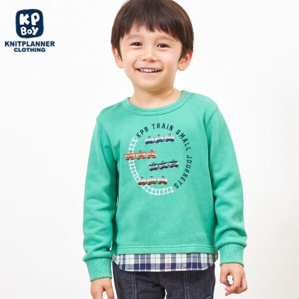 電車刺繡拼接下襬衛衣（80～150）