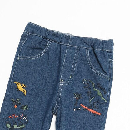【人氣商品】【直營店無售】恐龍刺繡長款錐形褲