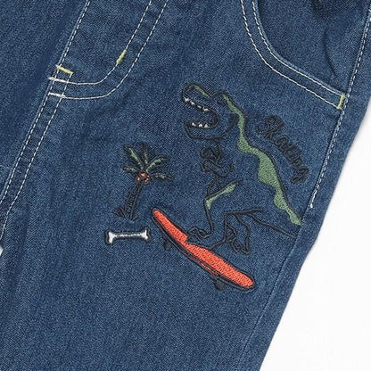 【人氣商品】【直營店無售】恐龍刺繡長款錐形褲