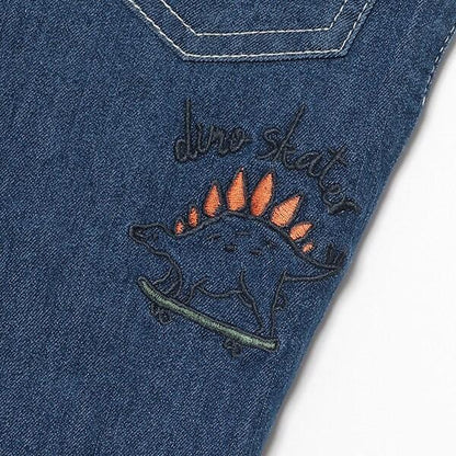 【人氣商品】【直營店無售】恐龍刺繡長款錐形褲