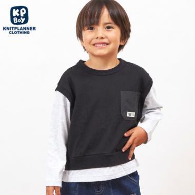 KPBOY 馬甲疊穿風格T恤（110～160）