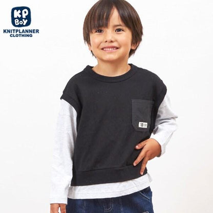 KPBOY 馬甲疊穿風格T恤（110～160）