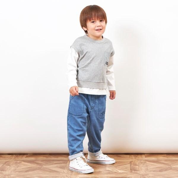 KPBOY 馬甲疊穿風格T恤（110～160）
