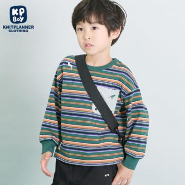KPBOY 多色條紋長袖T恤（90～150）