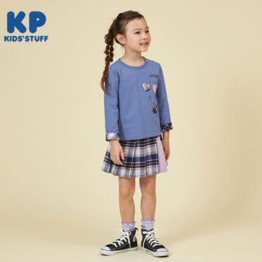 格紋百褶蝴蝶結裝飾裙褲（90～160）