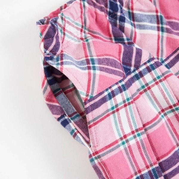 格紋百褶蝴蝶結裝飾裙褲（90～160）