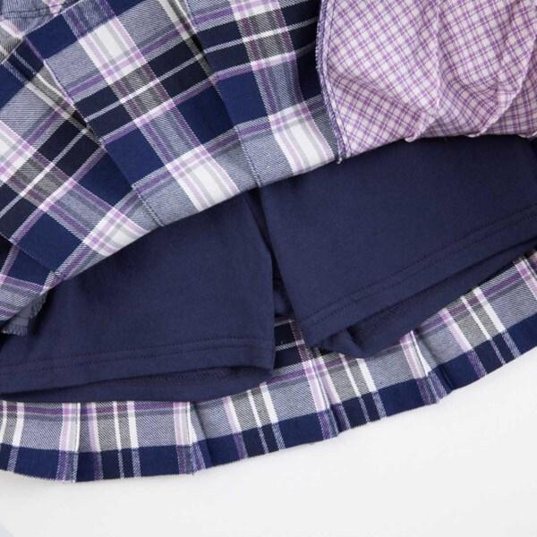 格紋百褶蝴蝶結裝飾裙褲（90～160）