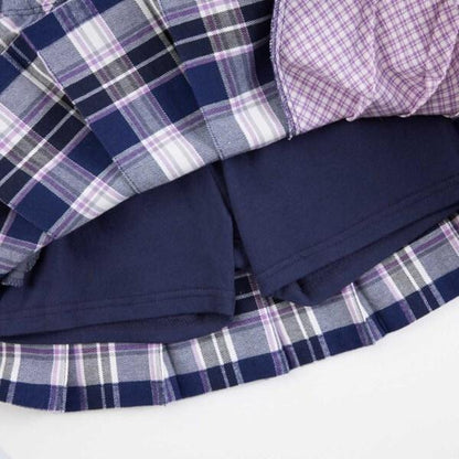 格紋百褶蝴蝶結裝飾裙褲（90～160）