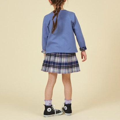 格紋百褶蝴蝶結裝飾裙褲（90～160）